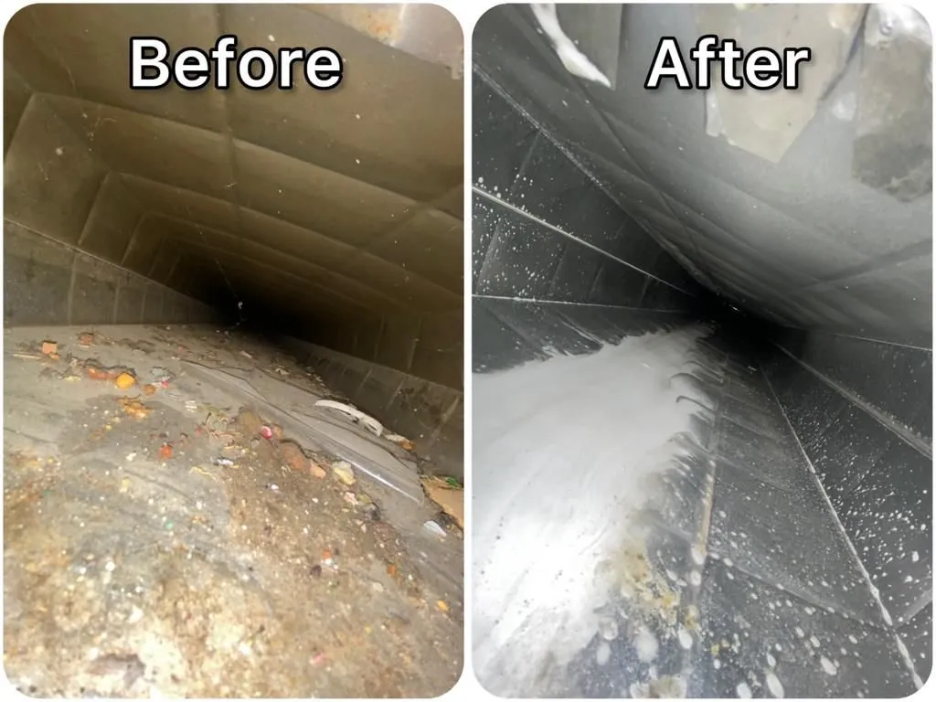 Air duct cleaning before and after photo 3